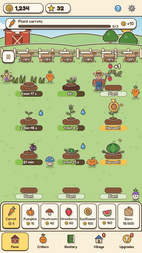 Crop Critters Idle — スクリーンショット 1