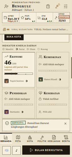 Nusantara: Governor Simulator — Screenshot 3